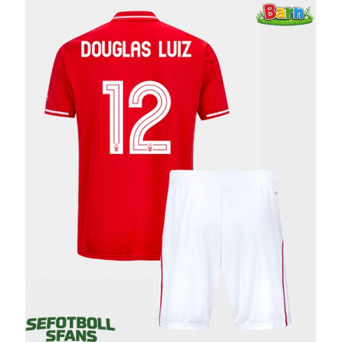Nottingham Forest Douglas Luiz #12 Hemmaställ Barn 2025-26 Kortärmad (+ Korta byxor)